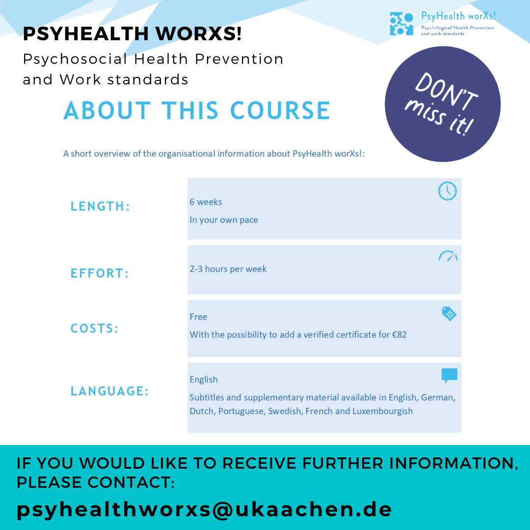 PsyHealth WorXs! free 6-week course